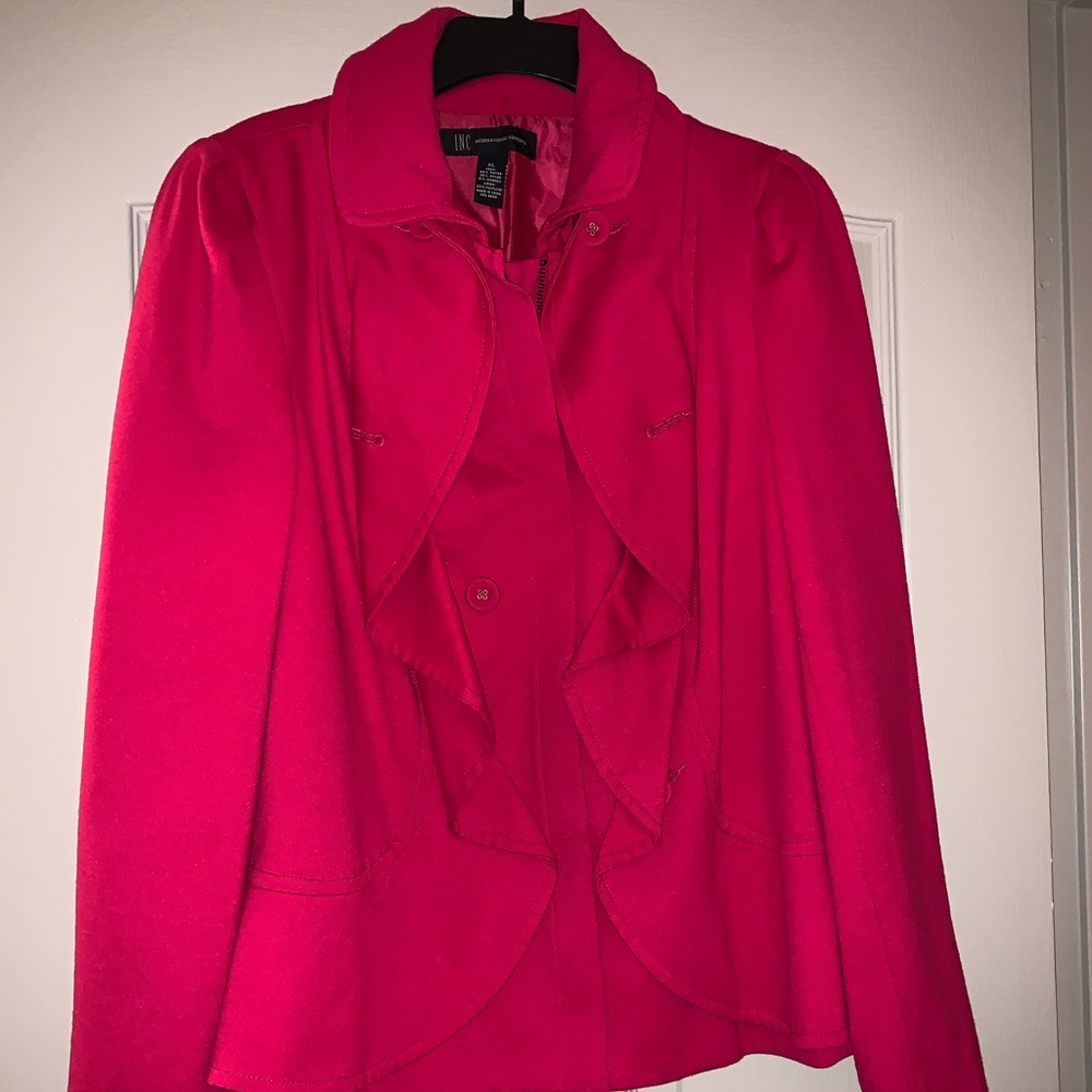 INC Fuchsia Zip Blazer
